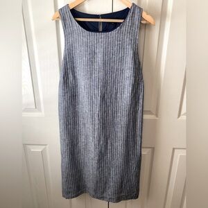 Quince Blue and White Striped Mini Dress